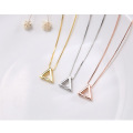 Chinese Popular Custom Clavicle Chain 925 Sterling Silver Triangle Design  Geometric Necklace Jewelry